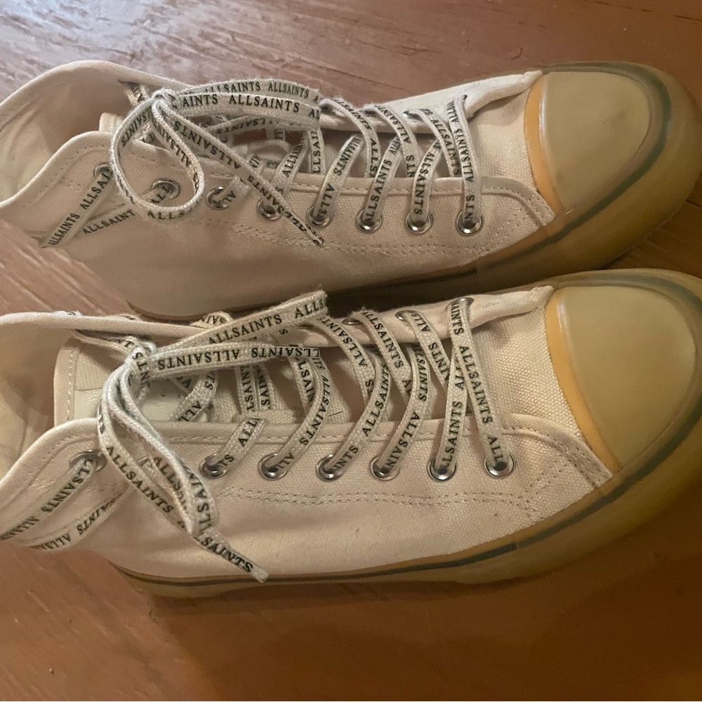 ALLSAINTS White Canvas Hi-Top Sneakers